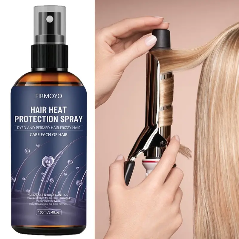 3.38oz Heat Protection Hair Spray Hydrates, enhances elasticity, and shields dry, damaged hair from the drying effects of heat styling tools | Unisex, natural ingredients, easy-spray formula