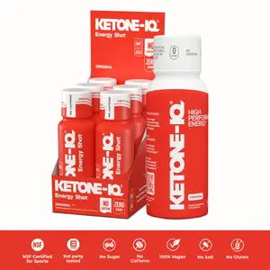 Ketone-IQ Ketone-IQ NO Caffeine Energy Shot for Focus & Energy - No Sugar, 100% Vegan - Original Flavor - 6 Shots