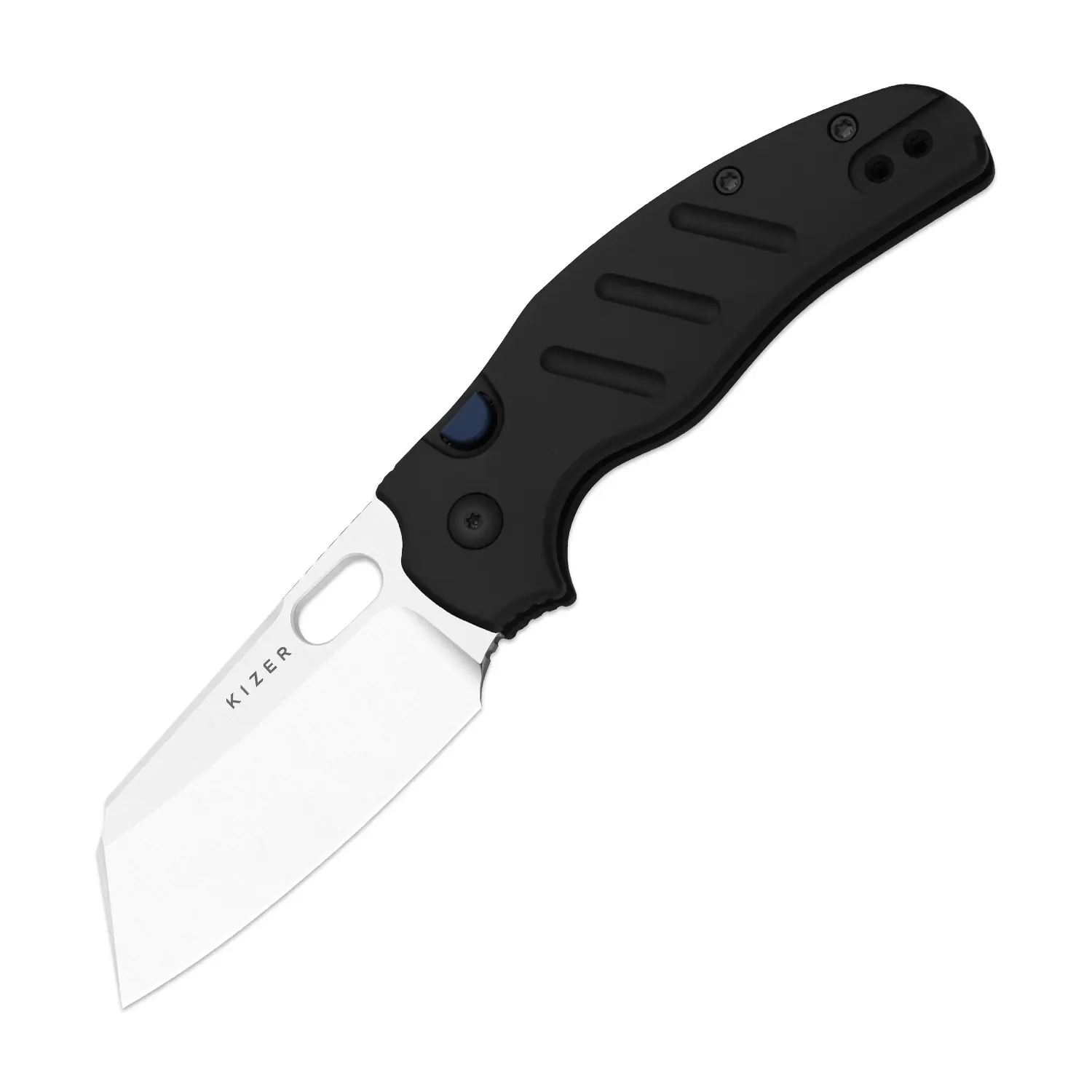 Kizer Sheepdog C01C 2.9 BS ELMAX Aluminum Semi-Circula Button Liner Lock Ki3488.29BSA1, Stainless Steel Premium Knife