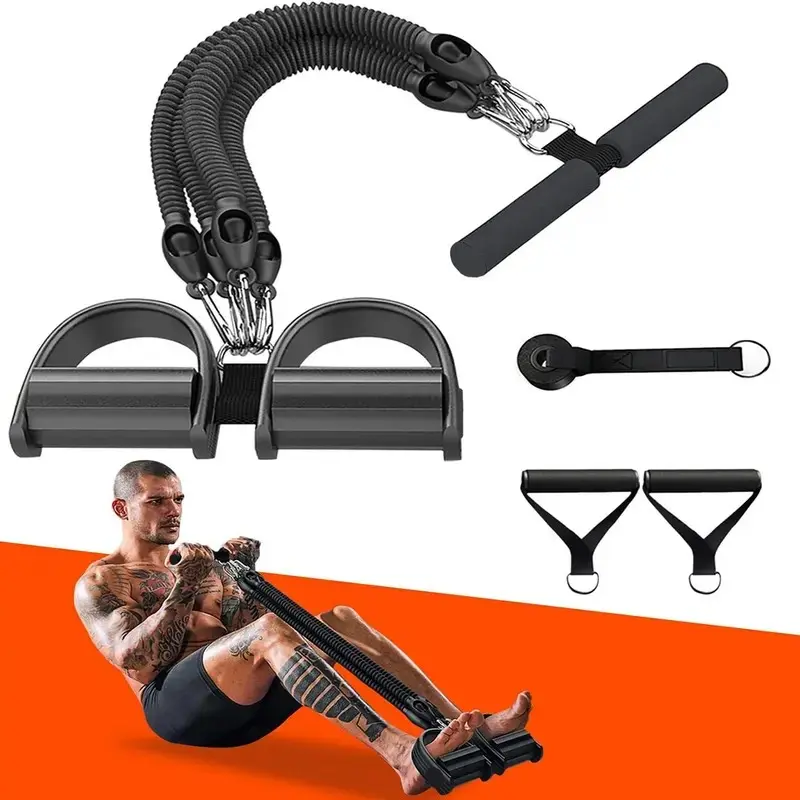 Multifunctional Foot Pedal Stretching Machine, Adjustable Resistance Band with Foot Pedal and Handle, Home Gym Equipment, Workout Bands, Fitness Training Band, Workout Accessories, Fitness Exercise Accessories