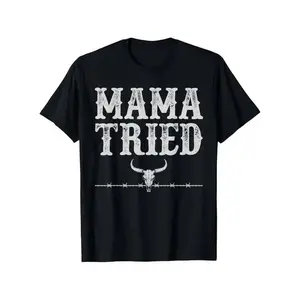 Ootd T Shirt Mama Tried Funny Sayings Vintage Country Western Concert T-Shirt
