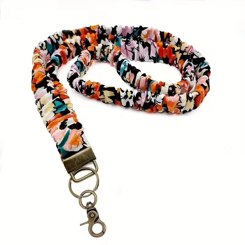Colorful Hair Tie Lanyard for ID Cards and Keys, Fashionable Cute Clip-On Strap for Teachers Nurses Doctors Friends Necklaces, ID Lanyard Badge Holder