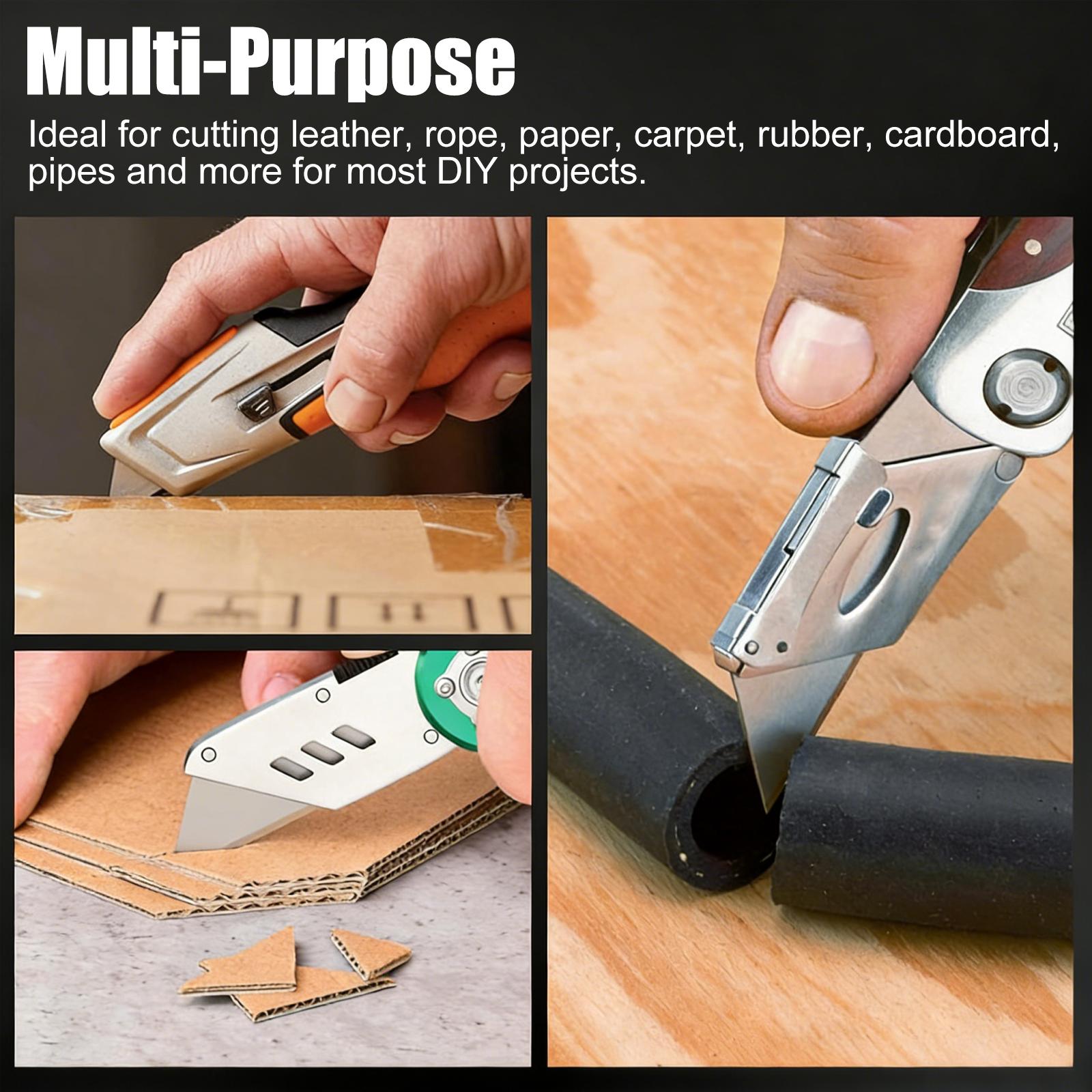 Heavy Duty SK5 Carbon Steel Utility Knife Blades | Maximum Durability Box Cutter Refills for Tough Cutting Tasks | Upgraded Storage Dispenser Box Included | Compatible with All Major Retractable Utility Knives & Box Cutters