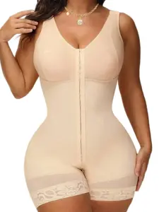 Women's Body Shaperwear, Fajas, Butt Lifting And Tummy Control Shapewear Bodysuit, Seamless Complete Shaper, Waist Trainer, Colombian Shapewear With Zipper & Hooks, Solid Color, Suitable For Various Occasions