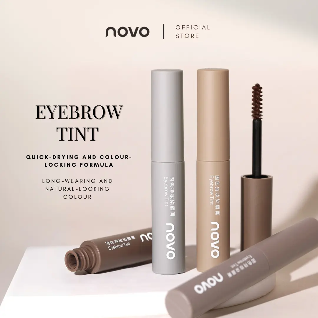 Novo Eyebrow Mascara Tint, Long-Lasting Waterproof & Smudgeproof Brow Makeup, 4 Shades Available - 4.8g, #01 Dark Brown