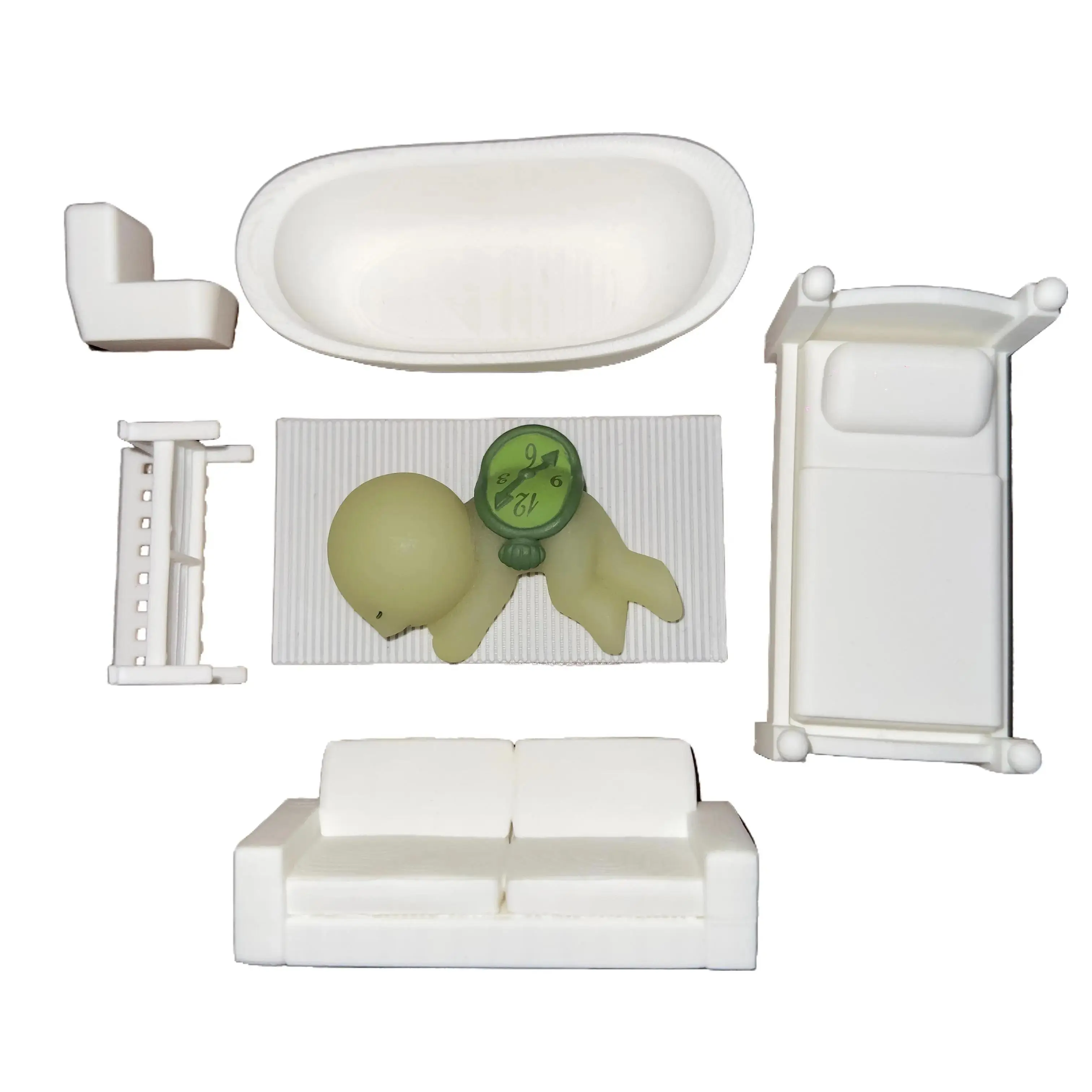 Smiski Mini Furniture Set - 3D Printed Smiski Accessories - Decor for Smiski Display Shelf