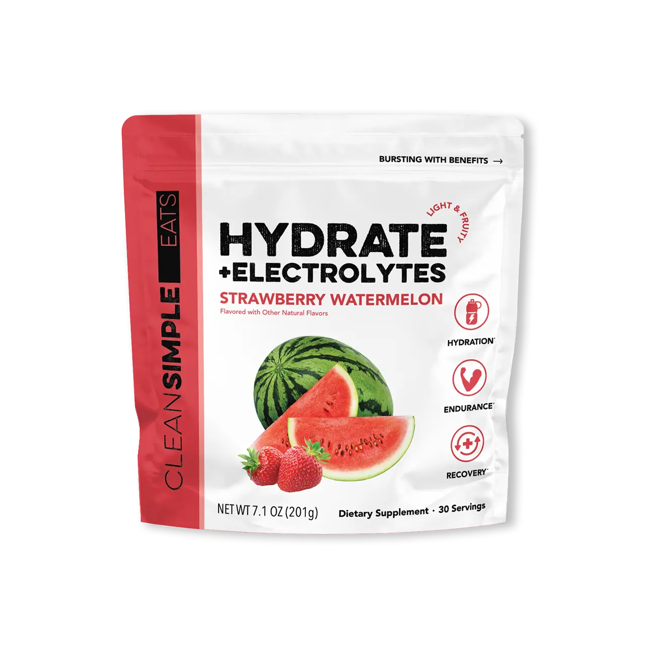 Hydrate + Electrolytes: Strawberry Watermelon (30 Serving Bag)