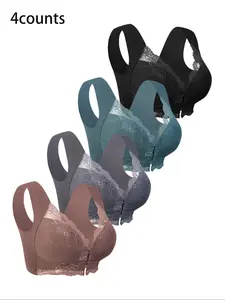 Women's Front Buckle Bralette Set, Comfortable Medium Support Design, Daily Wear, Various Sizes, Fashionable Practical, Ideal Wardrobe Choice
