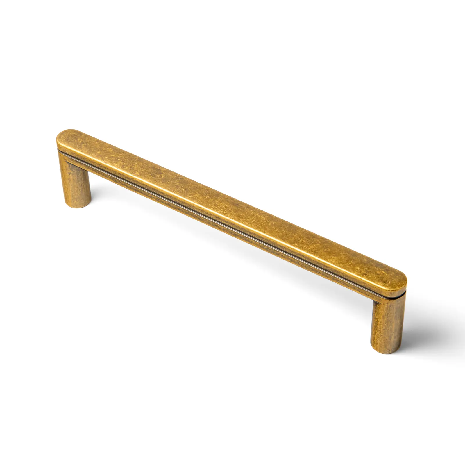 Goo-Ki 6 Pack 5 Inch Champagne Bronze Cabinet Pull Handle – Decorative Grooved Texture & Non-Slip Grip for Farmhouse/Industrial Cabinetry