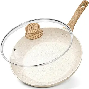 Frying Pans Nonstick - 12 Inch Frying Pan with Lid, Large 12 Inch Skillet with  Handle,  Fry Pan -  Cooktops Compatible