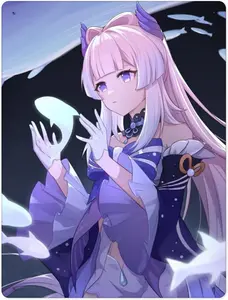 Genshin Impact Kokomi Game Wall Art Painting, Game And Anime Iron Prints for Home Decorations