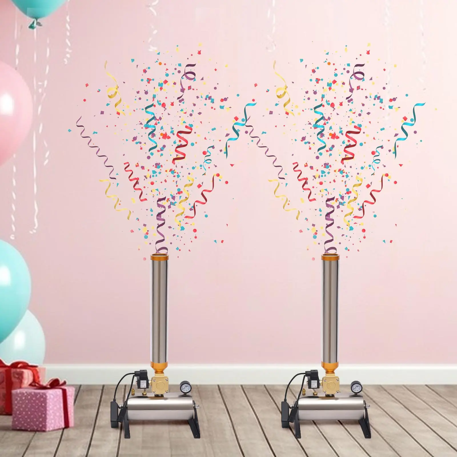 2 PCS Electrical Confetti Machine, 150W Confetti Salute Machine w/Remote Control Jet Height 32.8-49.2ft, Adjustable Angle Confetti Launcher Cannon Machine for Wedding Stage Concert Stage Party Event