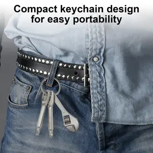 3‑in‑1 Pocket Mini Tool Keychain, Screwdriver, Pocket Wrench, Metal Spanner Keychain Pendant Gift, Multifunctional Hand Tool for Outdoor Camping, Bicycle and Motorcycle Repair