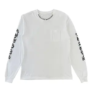 Chrome Hearts Neck Logo Long Sleeve Tee Shirt White Black
