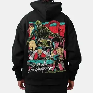 Zombie Movie Character Collage Fun Men's Fashion Hoodie Casual Autumn Winter Hoodie Comfortable Versatile Hoodie, Halloween