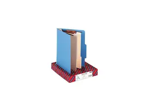 Smead 14001 Top Tab Classification Folders, Two Dividers, Six-Sections, Blue, 10/Box