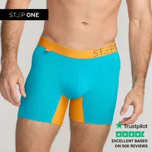 Step One Men's Trunk - Tropix, Anti-Chafe, Breathable Bamboo Fabric, UltraGlyde Panels, Hidden Elastic Pouch, Premium Underwear, Athletic Daily wear
