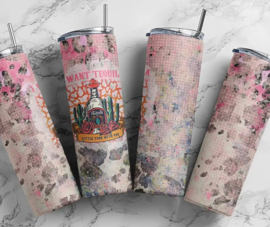 20 oz I want tequila little time tumbler with straw Drinkware