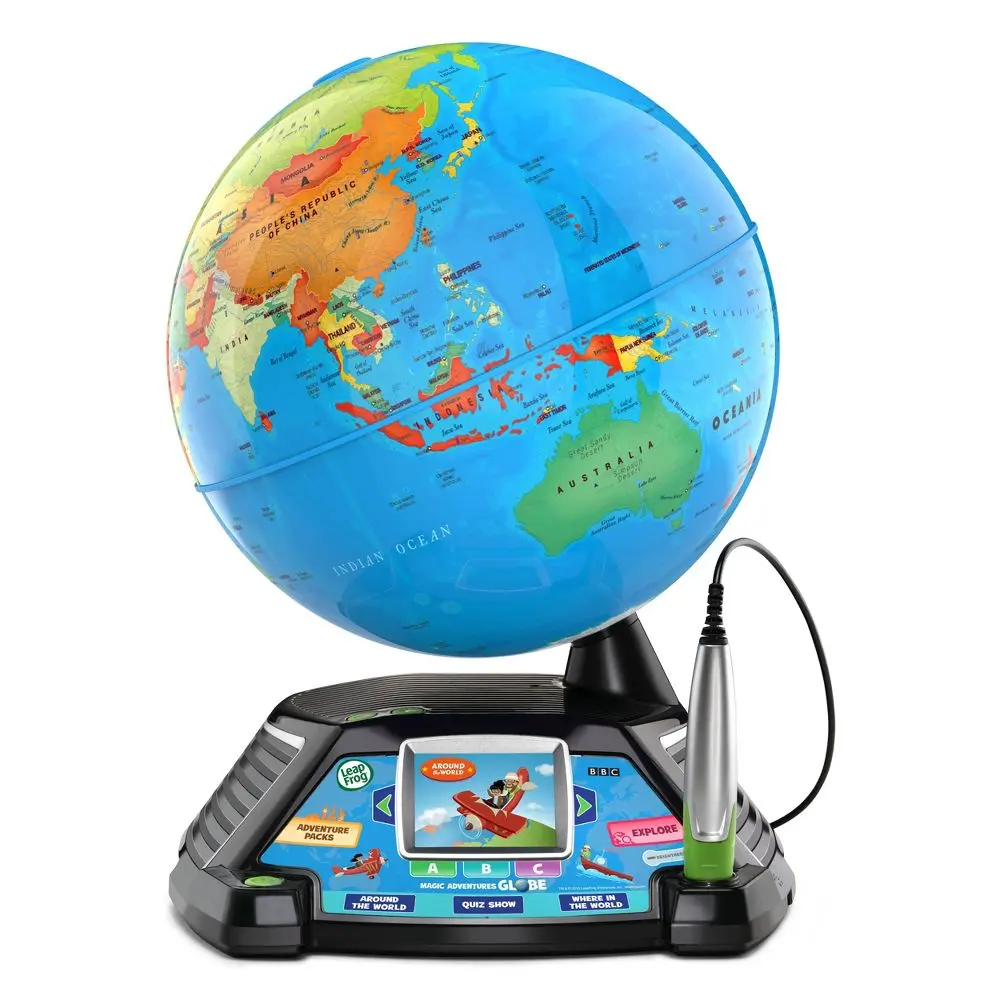 LeapFrog Magic Adventures Globe - 2.8" Video Screen, BBC Videos, Tap-for-Audio/Video Interactive Educational Toy with Batteries for Science, Geography Learning Around the World (School & Family Use)