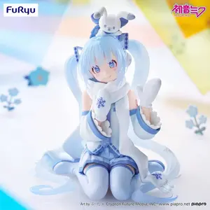15cm Hatsune Miku Sky Town 10th Anniversary Snow Miku PVC Anime Figure Official Noodle Stopper Collectible Model Table Ornament Fan Collection Holiday & Birthday Gifts