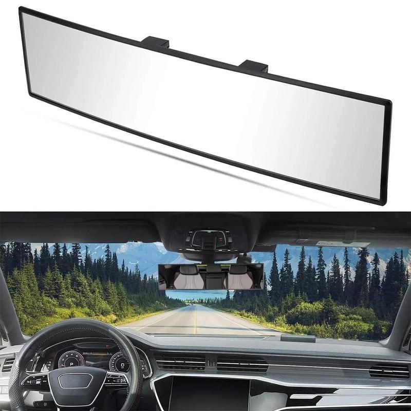 Universal Panoramic Anti-Glare Rear View Mirror - Wide Angle Clip On, Interior Blind Spot Mirrors for Car, SUV, Trucks
