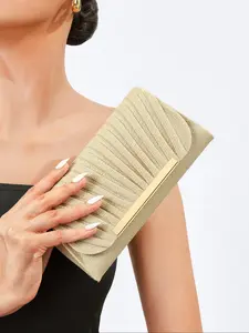 New Elegant Glittering Evening Embellished Clutch Bag, Perfect Match for Makeup & Phone, Fashion Lipstick Wallet, Ideal for Weddings, Parties, Gifts, Plain Color Purse