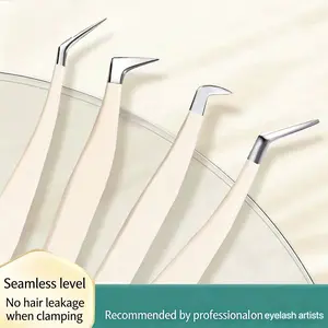 4pcs/lot High Precision False Eyelash Tweezers Tool Set, Professional Lash Extension Kit for Beginners, Clip-On Tools