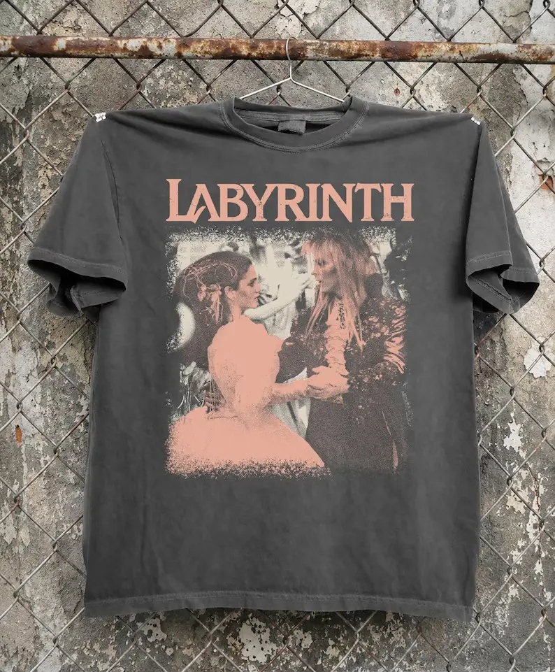 Vintage Labyrinth Movie Shirt, Retro David Bowie Jareth Goblin King Tshirt, Comfort Colors Fantasy Film Graphic Tee, Classic 80s Movie Gift