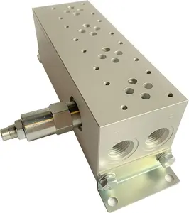 Hydraulic Parallel Valve Manifold Aluminum D03 NG6 Cetop 3 subplate pattern (With Pressure Relief valve, 4 stations)