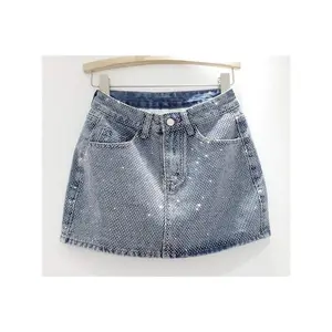 Glitter Skirt, Stylish Mini Denim