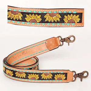 American Darling Sunflower Tooled Leather Strap with Vibrant Floral Design and Durable Construction