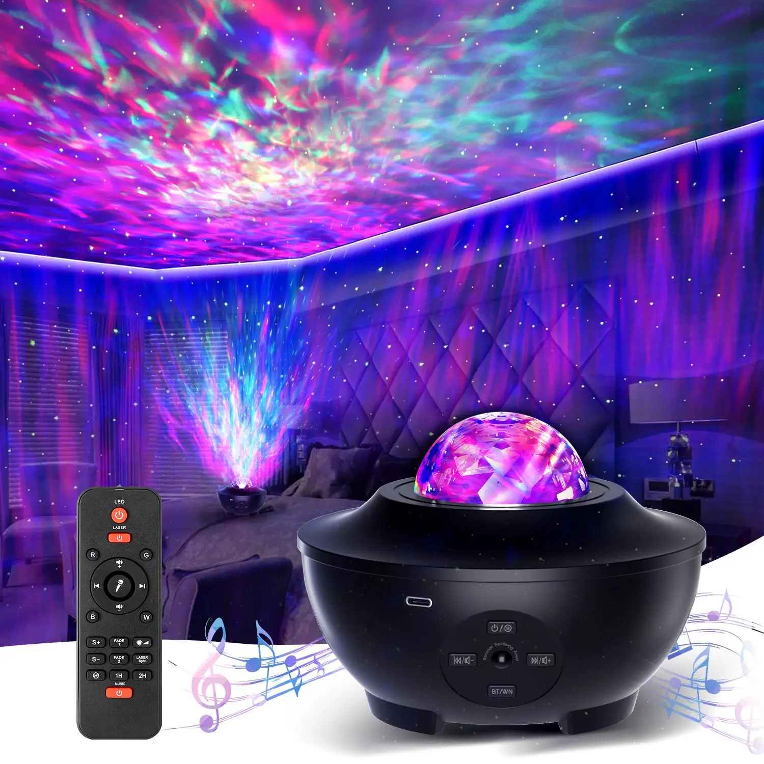 Galaxy Projector Star Projector, Bluetooth Speakers Night Light Timer Remote Control, Room Decor for Teen Girls/Led Lights for Bedroom Decor/Teen Chil