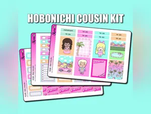 Pink Malibu Hobonichi Cousin Planner Sticker Kit