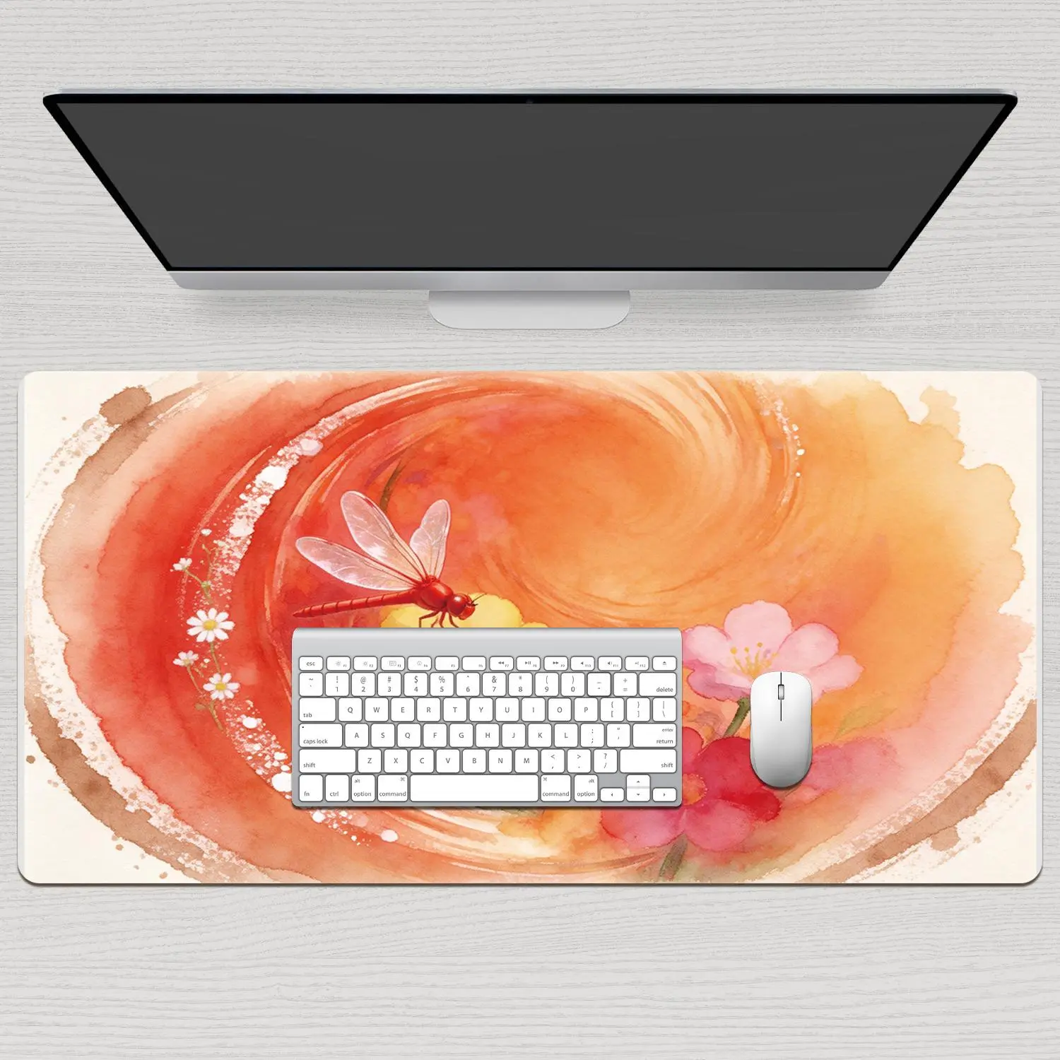 LIVEKEY Strawberry & 3D Banana Design Gaming Mouse Pad with Mouse for Gaming, 31.5x15.75in Large All-Seasons Desk Mat, Non-Slip Rubber Base, Stitched Edges, Smooth Surface for Precise Control, Pink Aesthetic