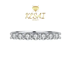 [AA01] Top Moissinite Stackable Anniversary Rings Wedding Eternity Half  Bands, 925 Sterling Silver Wedding Ring for Women Stackable Eternity Rings for Her Size 5-10