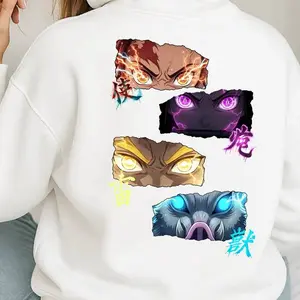 Anime Hoodie Demon Slayer Inspired Anime Sweatshirt – Tanjiro Nezuko Zenitsu Inosuke Graphic Hoodie