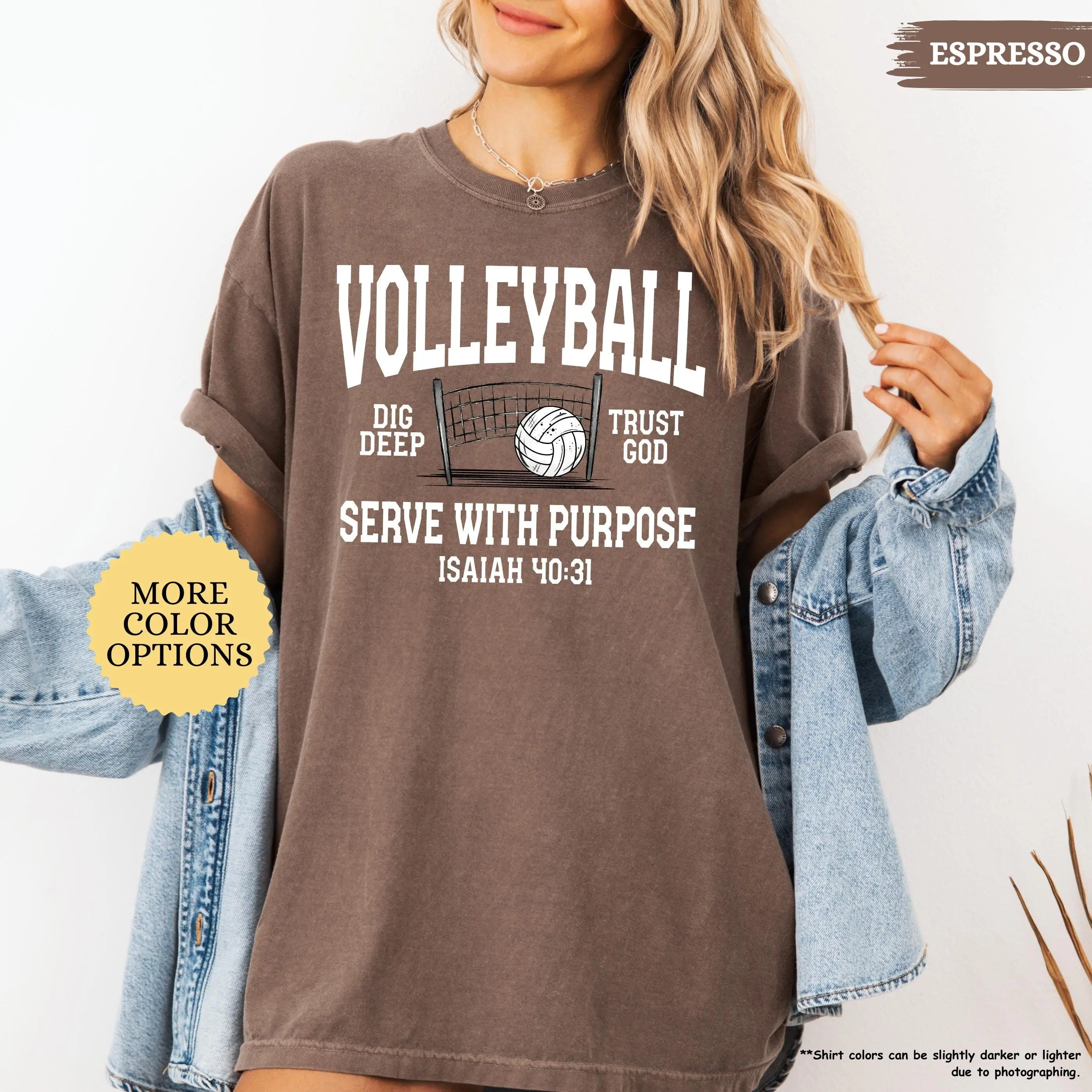 [Sale off up to 40%] Comfort Colors Volleyball Serve with Purpose Shirt, Christian Volleyball Tshirt, Volleyball Coach Tee, Volleyball Player Gift, Sport Mom Tee