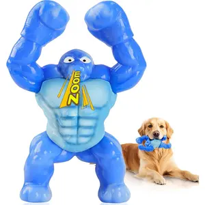 Toys for Aggressive Chewers, Indestructible  Toys for Medium Large Breeds(20-80lb), Durable Squeaky Tough   to Keep Them Busy (Bacon Flavor, Blue)