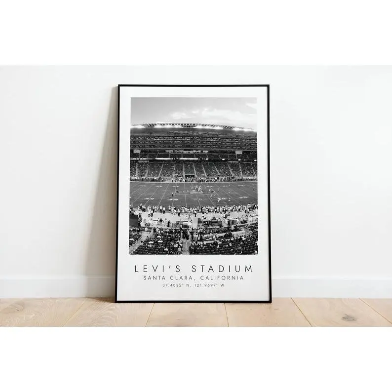LEVI'S STADIUM San Francisco 49ers | Print for Football Lovers | black and white art | Coordinates Print