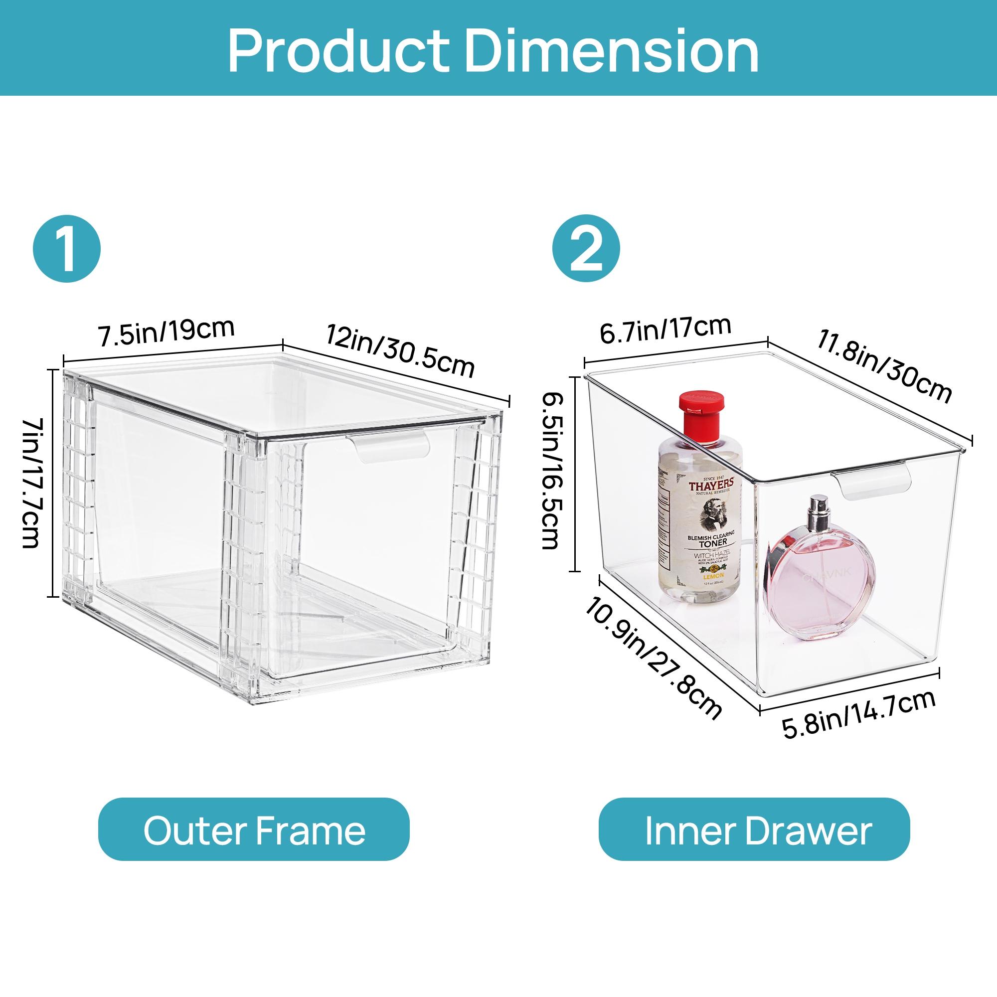 [Live Only] Vtopmart 6 Pack Transparent Stackable Drawer Organizer for Kitchen, Pantry, Makeup, Bathroom Storage Bins, Valentines Gift Ideas