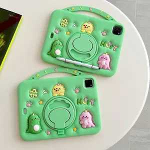 For IPad 9 8 7th Generation Child Case for IPad Air 2 3 4 5 10.9 2022 Mini 6 Pro 11 Cute Cartoon Silicone Tablet Protective Case