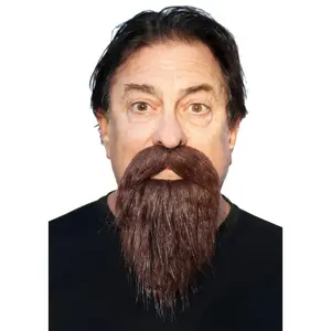 Fake Philosopher Beard Costume, Self Adhesive with Mustache Novelty for Adults