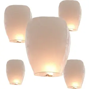 10 Pack White Paper Lanterns with a Marker Pen Hanging Round Paper Lanterns Lamp for Birthday, Wedding, Christmas, Bridal, Home Decor, Party Decoration