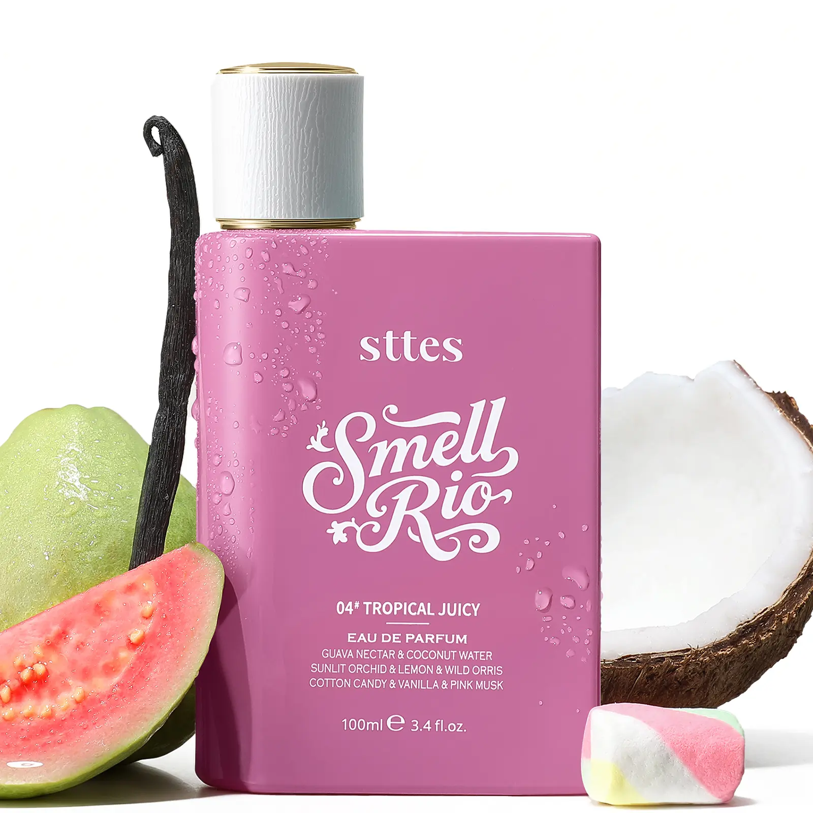New Sttes Perfume 04# (Original Tropical Juicy) – Eau de Parfum for Women – Richer Scent, Longer Lasting – Guava Nectar, Vanilla, Cotton Candy – Perfumes & Fragrances (100ml / 3.4 fl oz)
