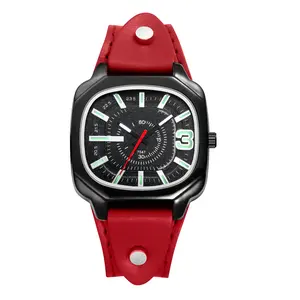 OIDEA Unisex Vintage Square Face Leather Strap Watch - Analog Quartz Accurate Large Dial Casual Trendy Wristwatch, Durable Luminous Watch with Luminous Hands, Adjustable Size