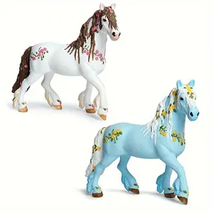 Fairy Tales Animal Myths Fairy Horse Unicorn With Flowers Pegasus Model Toy Party Gifts For Friends Christmas Thanksgiving Gifts Figurine