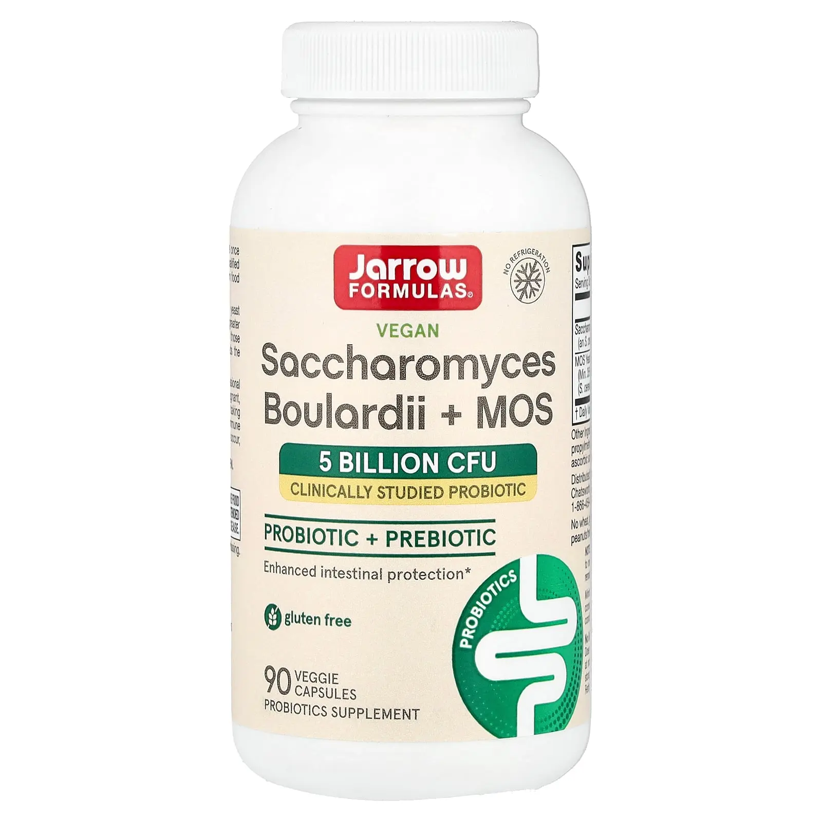 Jarrow Formulas Vegan Saccharomyces Boulardii + MOS, 90 Veggie Capsules Jarrow Formulas Vegan Saccharomyces Boulardii + MOS, 90 Veggie Capsules