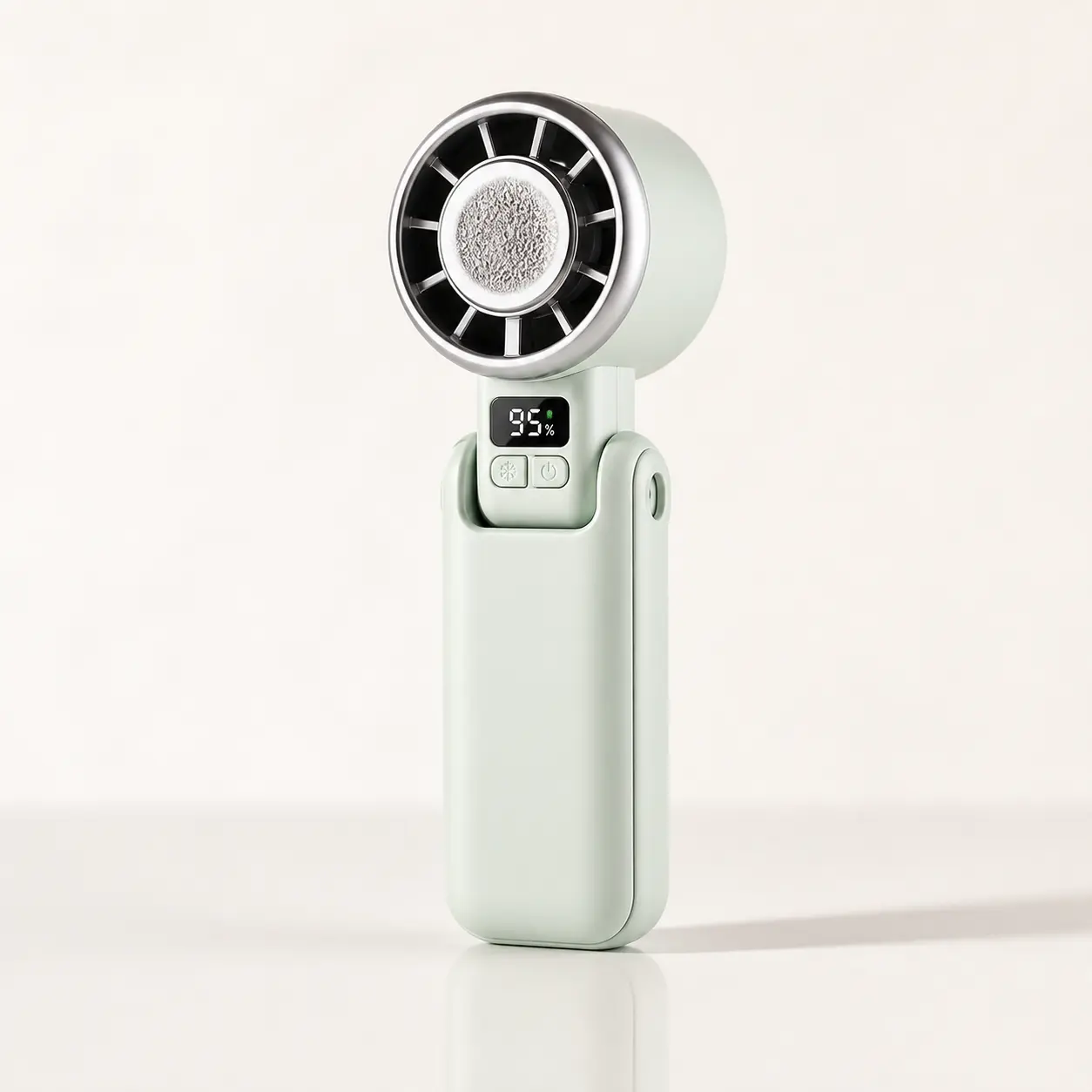 Portable Handheld Turbo Fan with Ice Cooling Plate, Rechargeable Mini Personal Fan with Digital Battery Display, Powerful Adjustable Airflow, Compact Pocket Fan for Travel, Outdoor, Commute, Office, Beach & Summer Essentials
