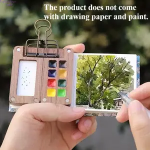Mini Portable Solid Watercolor Paint Set for Kids, 8 Colors Travel Watercolor Palette Kit, INS Aesthetic Style Art Supplies for Bullet Journal, Sketching, Outdoor Painting & School Creative Activities