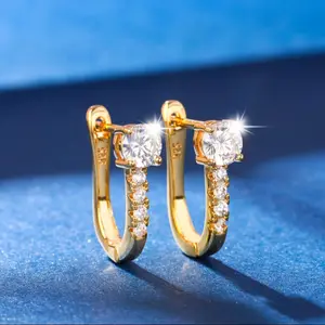 925 Sterling Silver 0.5ct Moissanite Gemstone Earrings Comes with Gift Box Perfect Anniversary Gift for Wife